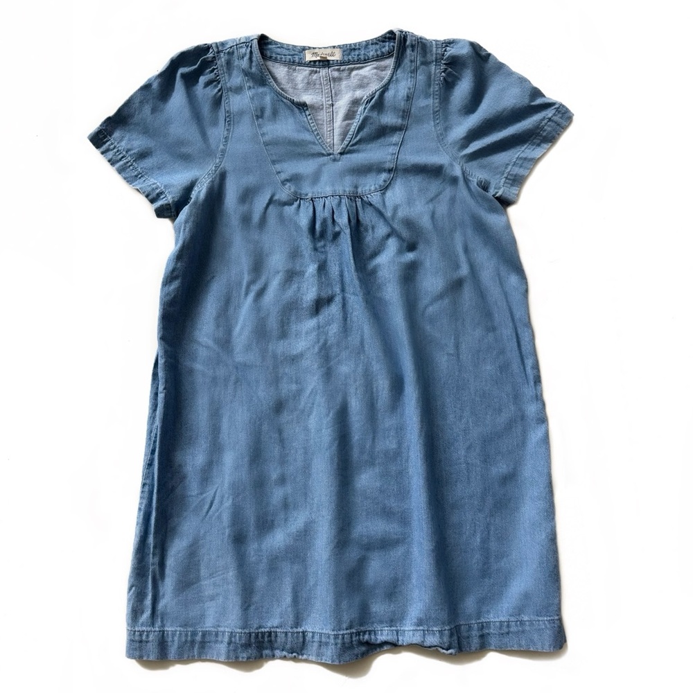 Madewell Blue Denim Short Sleeve Dress